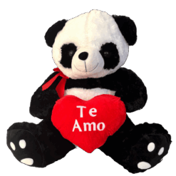 Panda con corazon 75cm