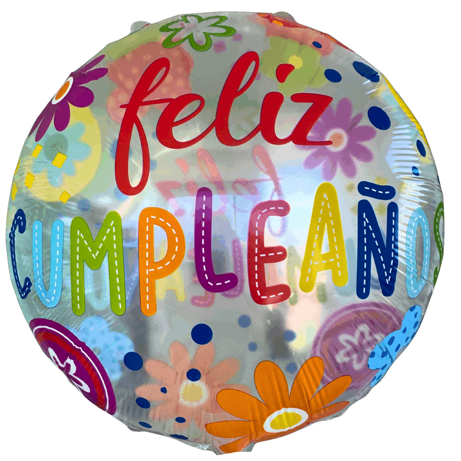 Globo cumple transparente