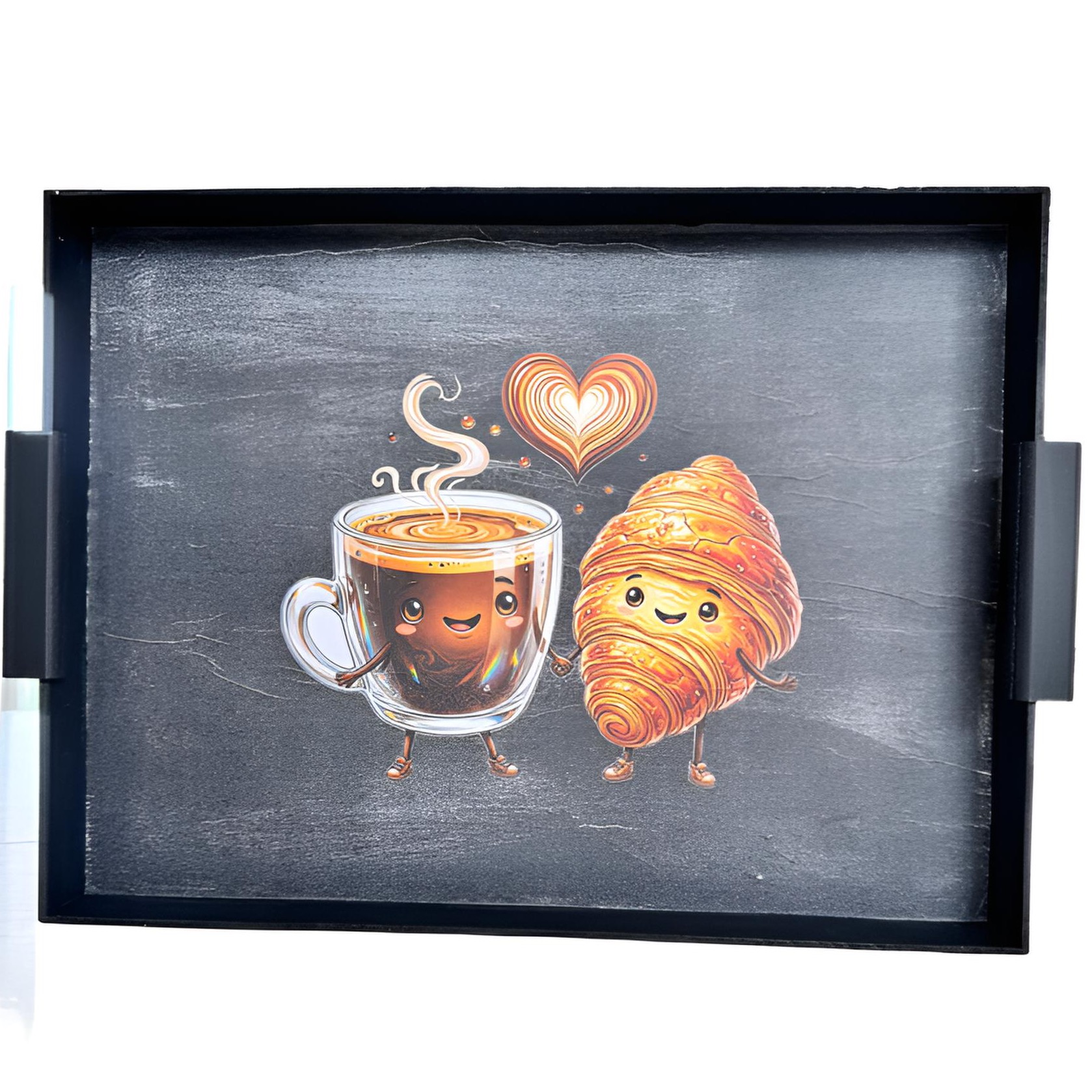 Café y croissant (negra)