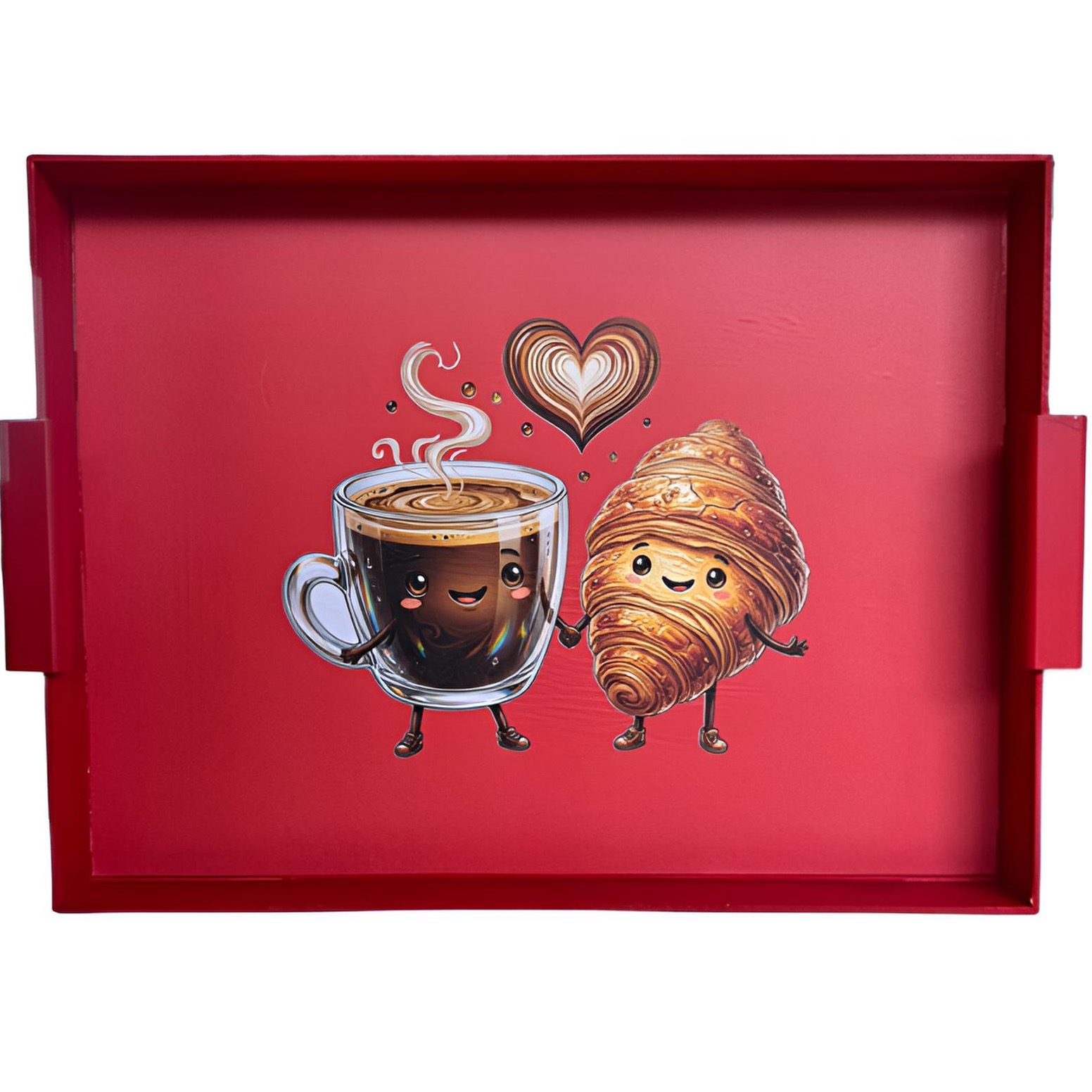 Café y croissant (roja)